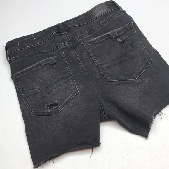 BUTTONFLY AMERICAN EAGLE SUPER HI-RISE SHORTIE JEAN SHORTS 6/28 ⭐️ - Picture 3 of 11
